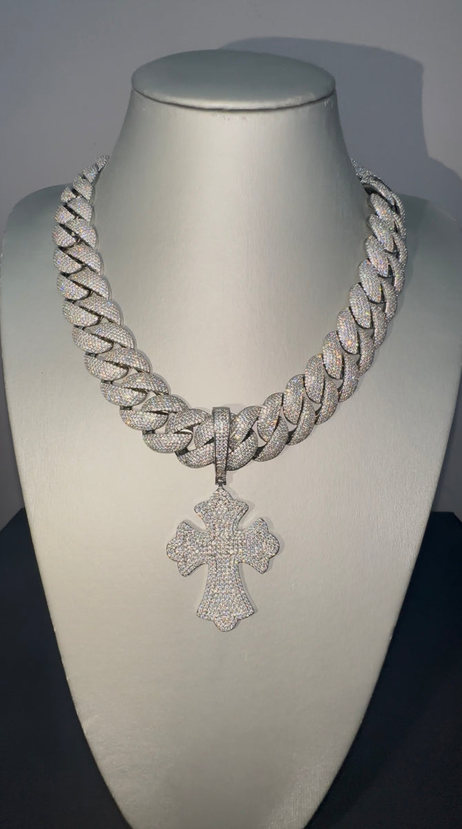 Collana Con Ciondolo Croce E Preghiera Del Signore In Acciaio Inox