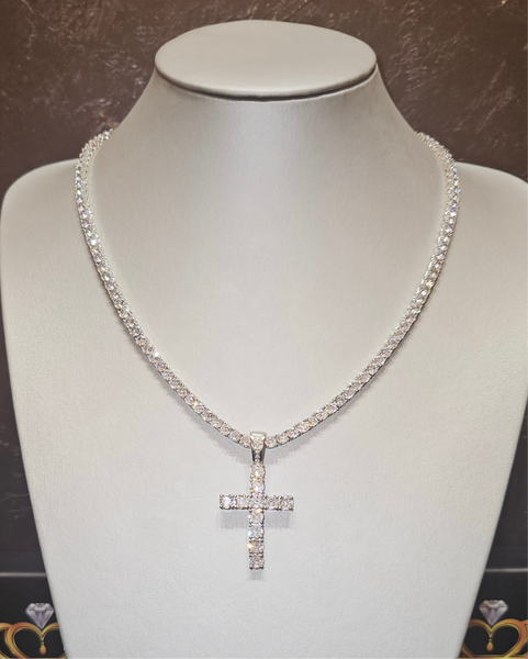 Collana A Croce In Platino Pt950 KnSam - Gioiello Donna Con Certificato