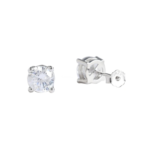 Orecchini In Argento 925 Con Zirconia Cubica 4-10 Mm - Eleganti, Con Chiusura A Farfalla