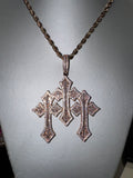 Collana Croce GOTIC TRIPLA ROSÈ Luxury