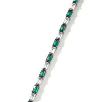 Bracciale Tennis Verde Smeraldo Baguette Luxury