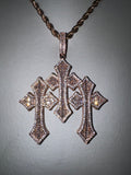 Collana Croce GOTIC TRIPLA ROSÈ Luxury