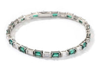 Bracciale Tennis Verde Smeraldo Baguette Luxury