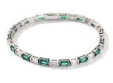 Bracciale Tennis Verde Smeraldo Baguette Luxury