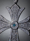 Collana con Croce Gigante GOTIC Pietra AZZURRA Luxury
