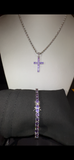 SET PROMO Collana Croce Viola + Bracciale Tennis Viola Luxury