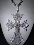 Collana con Croce Gigante GOTIC Pietra ROSSA Luxury