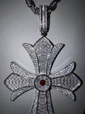Collana con Croce Gigante GOTIC Pietra ROSSA Luxury
