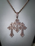 Collana Croce GOTIC TRIPLA ROSÈ Luxury