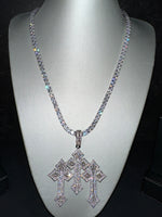 SET Collana Tennis 5MM + Croce GOTIC TRIPLA Luxury