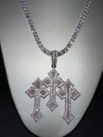 SET Collana Tennis 5MM + Croce GOTIC TRIPLA Luxury