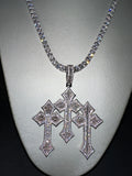 SET Collana Tennis 5MM + Croce GOTIC TRIPLA Luxury