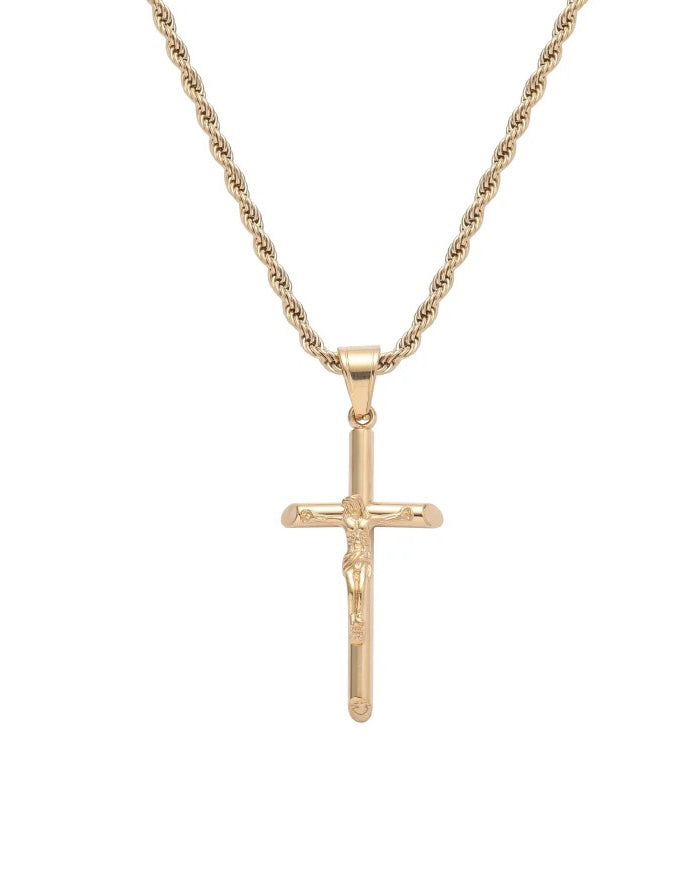 All'ingrosso moda Hip Hop forma di collana in acciaio inox 18k placcato oro cuba
